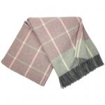 Interblanket Кашмирено Одеяло - Кариран Десен - Розово И Сиво Със Сиви Ресни - 140x200 См
