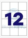 Bluering Etikett címke, 70x67, 7mm, 100 lap, 12 címke/lap Bluering® - suplix