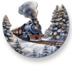  Nyomtatott dekorkarton - Félkoszorú közép - vonatos 10x11, 8cm