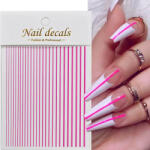 Everin Sticker Decor Unghii Linii Roz - Design elegant & modern | EVERIN (JY-RZ)