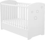Hubners Patut copii din lemn cu sertar Hubners Matei 120x60 cm alb cu stelute - bekid