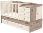 Hubners Patut copii transformabil din lemn cu 5 sertare Hubners Sofia Multi Kombi 120x70 cm crem nisip - bekid