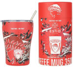 Estia Home Art Cană de Cafea Save The Aegean Pahar Termos Reciclabil din Oțel Inoxidabil Fără BPA 350ml Olympiacos BC Edition Together We Fight cu Pai 00-27223 (00-27223)