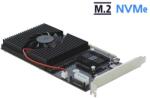 Delock PCI Express x8 / x16 kártya - 4 x belső NVMe M. 2 M-kulcs M-kulcs (90409) - pepita