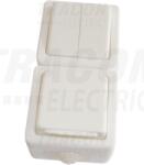 TRACON Intrerupator dublu circuit + priza, PT, vertical TR-PH09V 16A/250VAC, IP54, (105) (TR-PH09V)