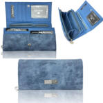 Jennifer Jones Női Pénztárca 1109-7 Koptatott Kék - Nagy Méret - Cipzáros Aprótartóval (z-17238502)
