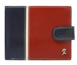 Rovicky átkapcsos, sötétkék-piros férfi bőr pénztárca RFID védelemmel 12×9, 5 cm (R-324L-RBA-D-Navy-Red)