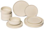 Bonami Set de 12 vase din gresie crem Bonami Selection Malia Serviciu de masa