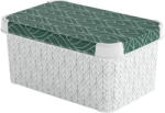Keter Cutie de depozitare albă/verde din plastic cu capac 29, 5x19, 5x13, 5 cm S - Curver