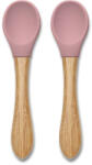 Lorelli Szilikon kanalak bambusz nyéllel, 2db - deep pink