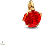 Pandora Disney "A Szépség és a Szörnyeteg rózsa" charm piros muránói üveggel - 764018C01