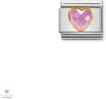 NOMINATION "Rózsaszín cirkónia szív" charm - 030610-003