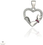 Újvilág Kollekció Ezüst szív cicával medál - 09139-48