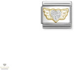 NOMINATION "Szárnyas Glitteres szív" charm - 030220-23