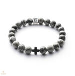 Gemini Classic Cross Grey jáspis karkkötő S - C10S
