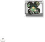 NOMINATION "Fekete gyöngyház virág" charm - 030521-22