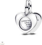 Pandora Gravírozható szív nagyító dupla függő charm - 793671C00