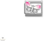 NOMINATION "Rózsaszín fehér pillangó" charm - 330321-09
