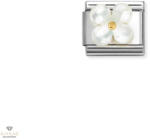 NOMINATION "Fehér gyöngyház virág" charm - 030521-02