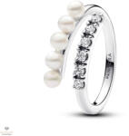Pandora édesvízi tenyésztett gyöngyös pavé nyitott gyűrű 58-as méret - 193145C01-58