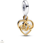 Pandora szív alakú gravírozható Anya dupla függő charm laboratóriumban előállított gyémánttal - 763237C01