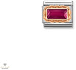 NOMINATION "Piros cirkónia" szögletes charm - 430604-005