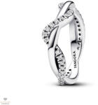 Pandora szikrázó összefonódó hullám gyűrű 50-es méret - 193098C01-50