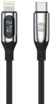 Forever Cablu de date cu LCD Forever USB-C/Lightning 1m 27W negru (GSM171011)