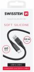 SWISSTEN Cablu De Date Elvetian Silicon Moi Usb / Usb-c 0, 4 M Negru (71506519)