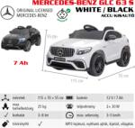 HECHT MERCEDES BENZ GLC 63S WHITE Akkumulátoros kisautó gyerekeknek, 12V, 7Ah, 3-8 éves korig, Max: 25kg, távírányítóval (MERCEDESBENZGLC63SWHI)