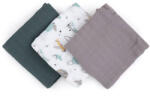 Petite&Mars Set 3 Scutece din Muselina de Bambus Petite&Mars Moussy Grey Planes 68x68cm Multicolor (415361)