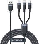 JOYROOM Cablu Incarcare Joyroom USB-A - Lightning / microUSB / USB-C S-A18 18W 0.3m Negru