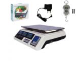Wertcraft 40 kg kereskedelmi elektronikus mérleg, LCD kijelző, dupla kijelző, rozsdamentes acél lemez, fehér, elektronikus kézi mérleg 50 kg (CelsMa464465-19702)