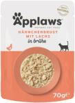 Applaws 48x70g Applaws csirke & lazac húslében nedves macskatáp