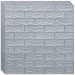 HOZRO 50 db-os HOZRO öntapadós 3D tapéta szett, téglautánzat modell, 26, 95 négyzetméteres terület, modern dizájn, nagyon könnyen felszerelhető, Ezüst (TAPET2-50BUC)