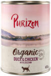 Purizon 6x400g Purizon Organic Kacsa, csirke & cukkini nedves macskatáp