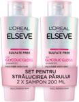 L'Oréal hajápoló készlet: 2x Elseve Glycolic Gloss sampon fényes hajhoz, 2% glikolsav, 200 ml