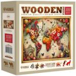 Wooden City 1010 db-os fa puzzle - Színes térkép (NB0805-XL) (NB0805-XL)