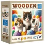 Wooden City 150 db-os fa puzzle - Cicák és gombolyagok (NB0603-M) (NB0603-M)