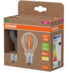 OSRAM E27 LED 7, 2W, 1521 lm, 2700 K, melegfehér, áttetsző üveg-100 W normál izzó helyett, 2 darabos - Superstar+ Classic A filament (4099854253706)