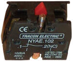 Tracon Nyomógomb nyitóérintkező elem, 400 V/ 3 A NYAE102 (NYAE102)
