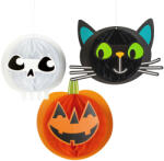 Globiz International Kft Halloween-i dekoráció - lampion szett - tök, macska, koponya - papír - 20 cm - 3 db / csomag (56584)