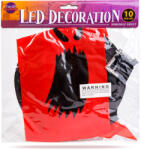 Family Halloween-i LED dekor - szellem - piros - 10 színes LED - akasztható - 2 x 2032 - 75 x 35 cm (56569A) - lumenet