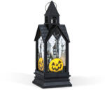 Globiz International Kft Halloween-i világító dekoráció - tök - sárga LED - 17, 5 x 6, 3 x 6, 3 cm - 3 x LR44 (56600B)