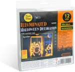Globiz International Kft Halloween-i világító dekoráció - pók - tapadókorongos - 12 LED - 20 x 18, 5 cm - 3 x AAA (56588B)