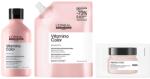 L'Oréal Serie Expert Vitamino samponcsomag festett hajra, a hajszín hosszú távú megőrzéséért, resveratrol tartalmú formula, antioxidáns technológiával, javítja a rostok regenerálódását,