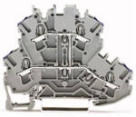 Wago 2002-2208 kétemeletes átmenő sorkapocs, 4 vezetékes, L, 2, 5 mm2, Push-in CAGE CLAMP®, belső közösítés, jelölőtartó nélkül, Ex e II alkalmazásokhoz, szürke (2002-2208)