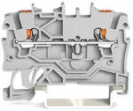 Wago 2 vezetékes átmenő sorkapocs nyomógombbal 1 mm2, szürke (2200-1201) (2200-1201)