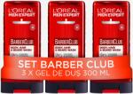 L'Oréal Men Expert testápoló készlet: 3 x Barber Club tusfürdő férfiaknak - test, haj és szakáll 300 ml