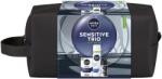 Nivea Készlet: NIVEA MEN borotválkozás utáni balzsam érzékeny bőrre, 100 ml + NIVEA MEN borotvagél érzékeny bőrre, 200 ml + NIVEA MEN Invisible Black & White Power dezodor stift, 50 ml
